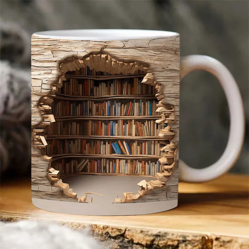 Bookshelves Hole In A Wall Mug(16oz)