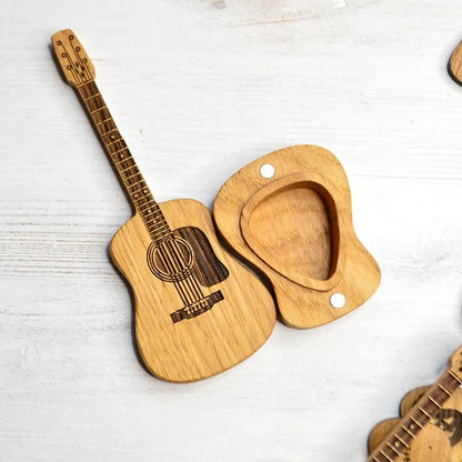 Wooden Acoustic Guitar Pick Box